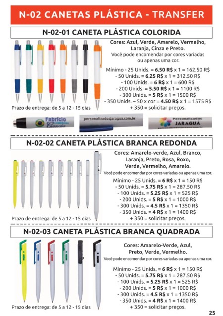 caneta plastico  