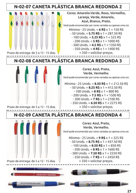 caneta plastico  