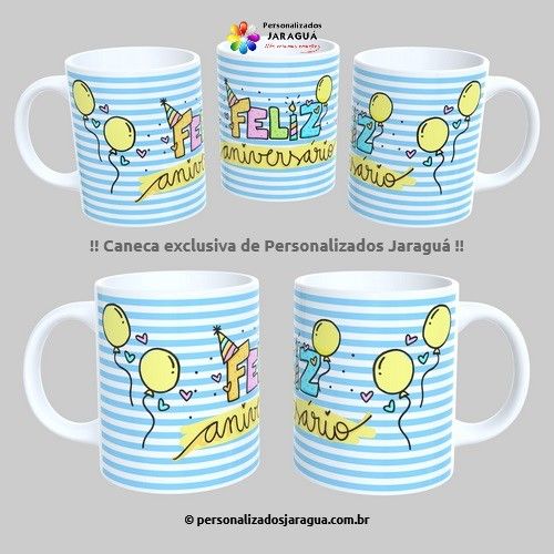 CANECA ANIVERSÁRIO FELIZ ANIVERSÁRIO 325 ml