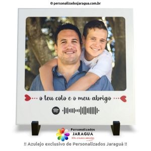 AZULEJO PAI COM FOTO + QR MUSICA SPOTFY