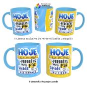 CANECA ANIVERSÁRIO PAZ E SAÚDE AZUL 325 ml