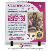 AZULEJO MÃE CERTIFICADO MELHOR MÃE DO MUNDO