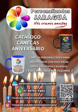 foto portada catálogo canecas aniversário