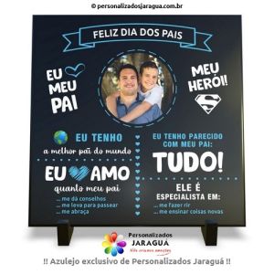 AZULEJO PAI COM FOTO E FRASES