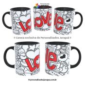 CANECA NAMORADOS LOVE CORAÇÕES 325 ml