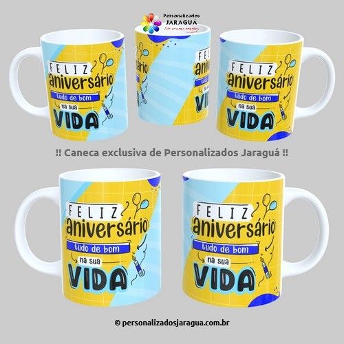 CANECA ANIVERSÁRIO TUDO DE BOM 325 ml