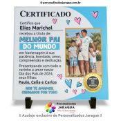 AZULEJO PAI CERTIFICADO MELHOR PAI DO MUNDO