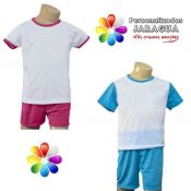 PIJAMA INFANTIL ROSA OU AZUL (2 a 10)