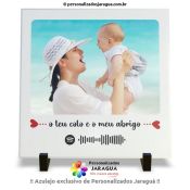 AZULEJO MÃE COM FOTO + QR MUSICA SPOTFY