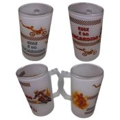 CANECA VIDRO JATEADA 475 ml