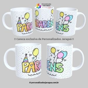 CANECA ANIVERSÁRIO PARABÉNS FESTA 325 ml