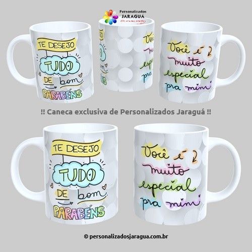 CANECA ANIVERSÁRIO TE DESEJO TUDO 325 ml