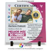 AZULEJO MÃE CERTIFICADO MELHOR MÃE DO MUNDO