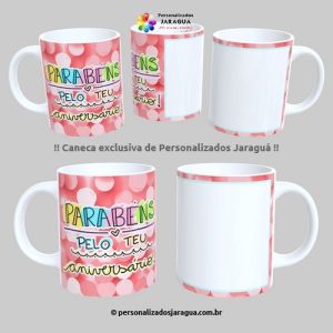 CANECA ANIVERSÁRIO PARABÉNS 1 FOTO 325 ml