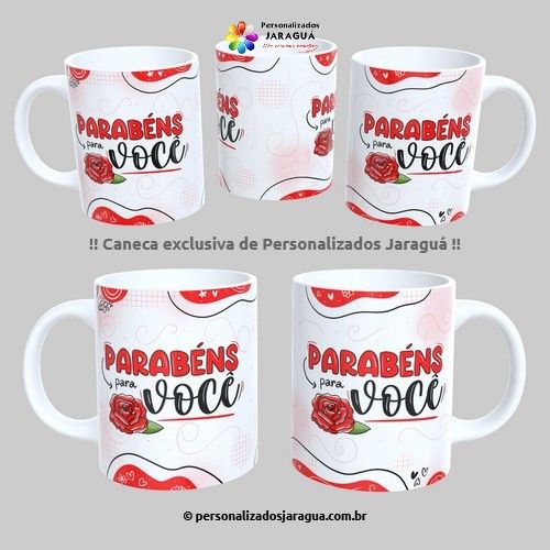 CANECA ANIVERSÁRIO PARABÉNS PARA VOCÊ 325 ml