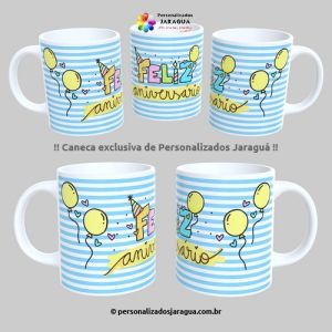 CANECA ANIVERSÁRIO FELIZ ANIVERSÁRIO 325 ml