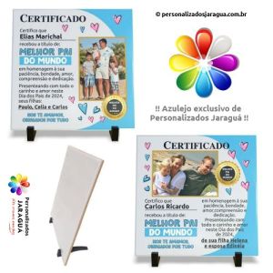 AZULEJO PAI CERTIFICADO MELHOR PAI DO MUNDO