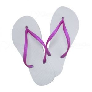 CHINELO ADULTO BRANCO CON TIRA SLIM PINK