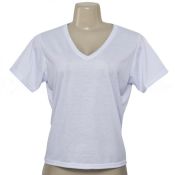 CAMISA GOLA V BRANCA - FEMININA (P a EG)