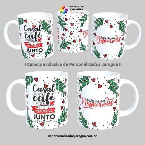 CANECA NAMORADOS BEBE CAFÉ JUNTO 1 FOTO 325 ml