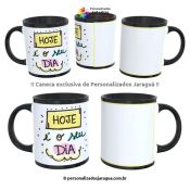 CANECA ANIVERSÁRIO HOJE SEU DIA 1 FOTO 325 ml