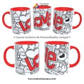 CANECA NAMORADOS LOVE CORAÇÕES 325 ml