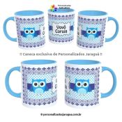 CANECA AVÓS VOVÔ CORUJA AZUL 325 ml