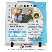 AZULEJO PAI CERTIFICADO MELHOR PAI DO MUNDO