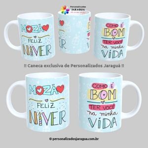 CANECA ANIVERSÁRIO MOZA FELIZ NIVER 325 ml