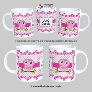 CANECA AVÓS VOVÓ CORUJA ROSA 325 ml