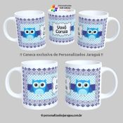 CANECA AVÓS VOVÔ CORUJA AZUL 325 ml