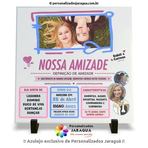 AZULEJO AMIGA(O) NOSSA AMIZADE