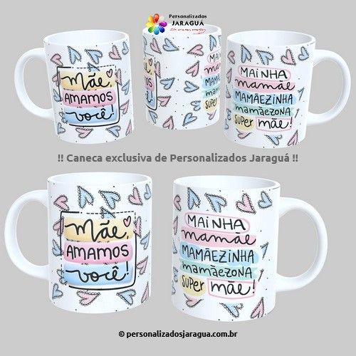 CANECA MÃES MÃE AMAMOS VOCÊ 325 ml